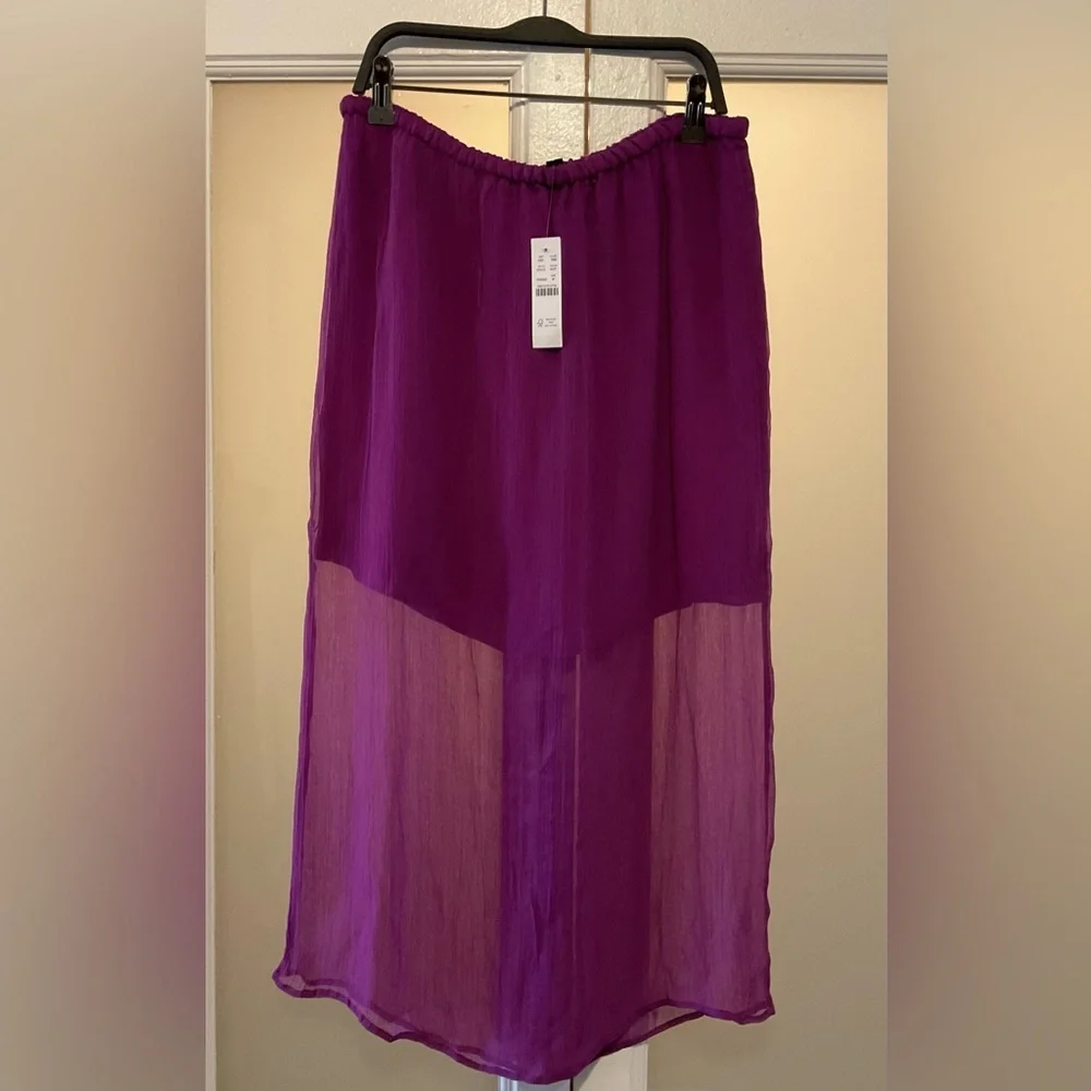 NWT J. Crew Gwyneth Purple Chiffon Skirt